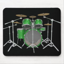 Green Drum Kit: Mousepad