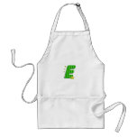 green E monogram aprons