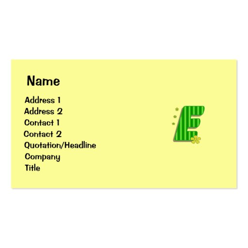 green E monogram Business Card (front side)