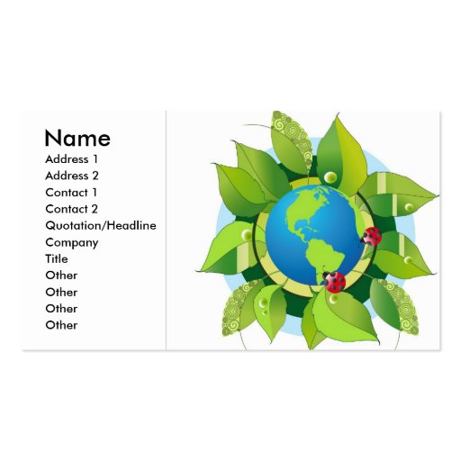 Green_Earth (2), Name, Address 1, Address 2, Co... Business Card (front side)