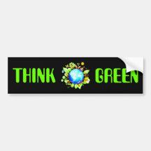 Green Earth Eco Friendly for Earth Day Bumper Sticker