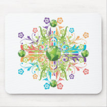 Green Earth Flower mousepads by Makana101 Green Earth Flower mousepads