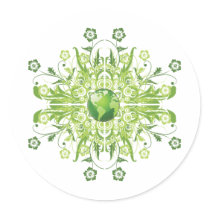 Green Earth Flower stickers by Makana101 Green Earth Flower stickers