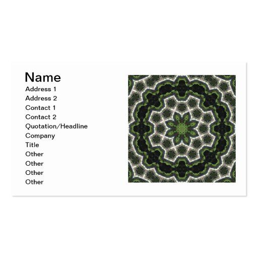 Green Earth Photo Mandala Business Card Template (front side)