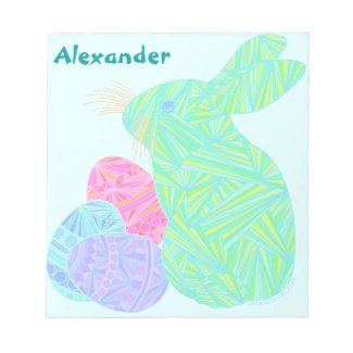 Green Easter Bunny Personalized Mini Scratch Pad