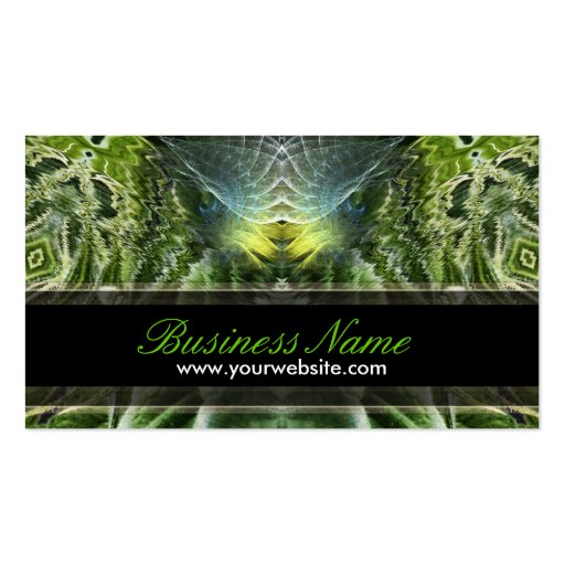 Green Eco Fantasy Art Business Cards (back side)
