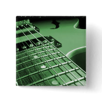 Green Electric Guitar Close-up buttons by VoXeeD Green Electric Guitar Close-up buttons