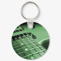 Green Electric Guitar Close-up keychains