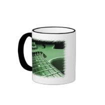 Green Electric Guitar Close-up mugs by VoXeeD Green Electric Guitar Close-up mugs