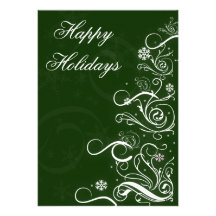 green elegant Business Holiday Greetings Custom Invites