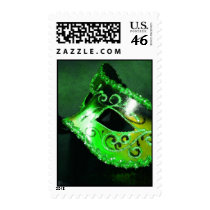 Green Elegant Masquerade Mask US Postage Stamp
