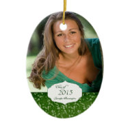 Green elegant pattern graduation photo ornament ornament