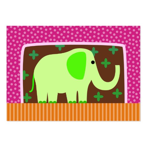 Green Elephant Business Card Template (front side)
