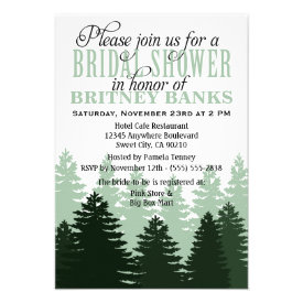Green Enchanted Forest Bridal Shower Invitations