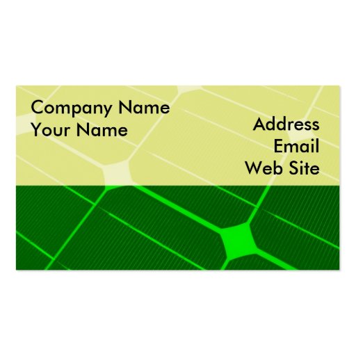Green Energy Business Cards (front side)
