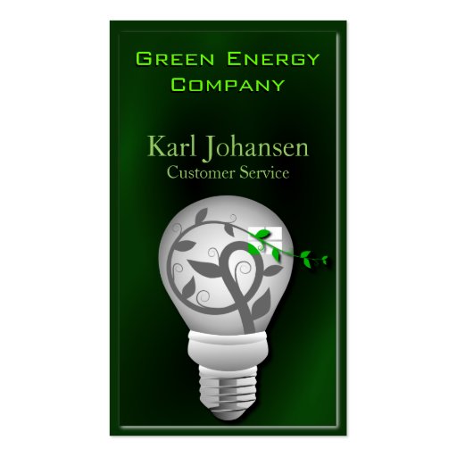 Green Energy Environmental Business Card (front side)