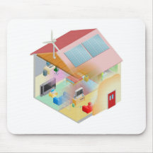 Green Energy House Mouse Pads