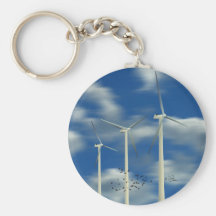 Green Energy Wind Turbine Key Chain