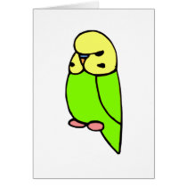 Green English Budgie Cards