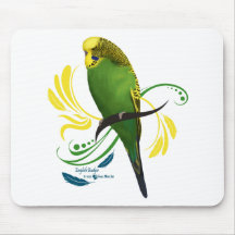 Green English Budgie Mouse Pad