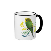 Green English Budgie Mug