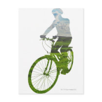 green, environmentally friendly transport postcards