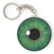 Green Eye Iris Eyeball Cool Custom Round Key Chain