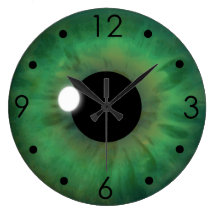 Green Eye Iris Eyeball Custom Large Round Clock