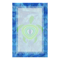 Green Eye Turtle Blank Stationery