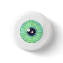 Green Eyeball Button by AshleySpatula Green Eyeball Button
