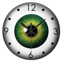 Green Eyeball Iris Eye Custom Large Round Clock