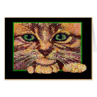 Green Eyed Kitten Card by WiscMeBrit