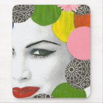 Green Eyed Lady Mousepad by vougue Green Eyed Lady Mousepad