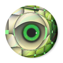 Green Eyed Monster magnets
