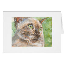 Green eyes greeting card