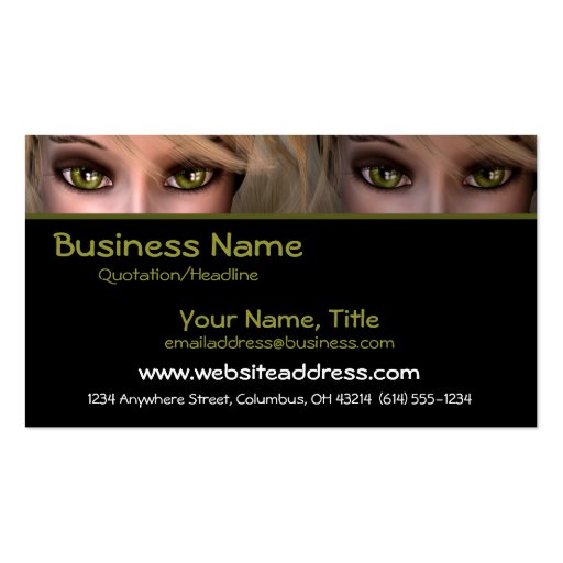 Green Eyes D3 - Fantasy Business Cards