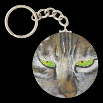 Green eyes key chain keychains