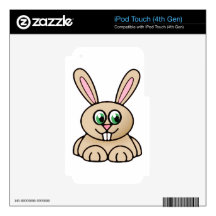Green Eyes Rabbit Cartoon Art Decal For iPod Touch 4G
