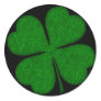 Green Fabric Textured Shamrock Design Stickers