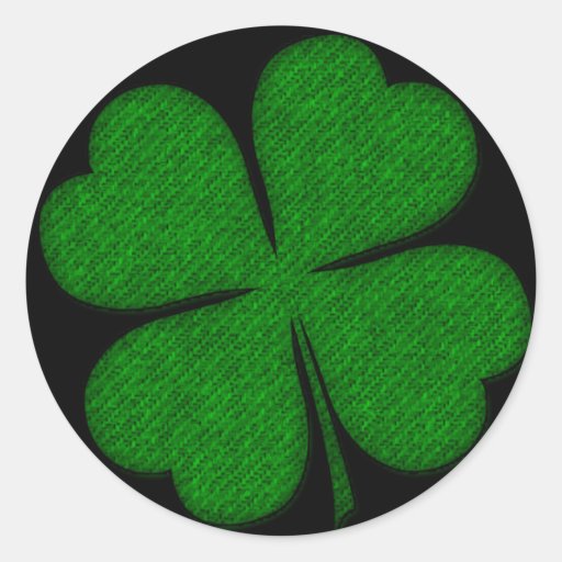 Green Fabric Textured Shamrock Design Stickers | Zazzle