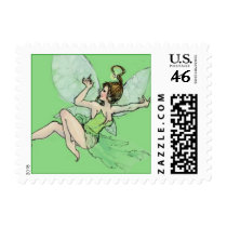 Green Faerie Postage Stamps