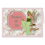 Green Fairy and Flowers Card