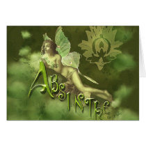 Green Fairy Splashy Collage II Greeting Cards