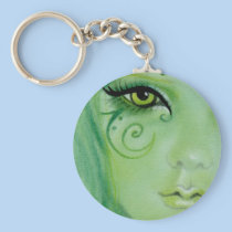 Green Fairy swirls eye Keychain keychains