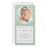 Green Fancy New Baby Photo Card
