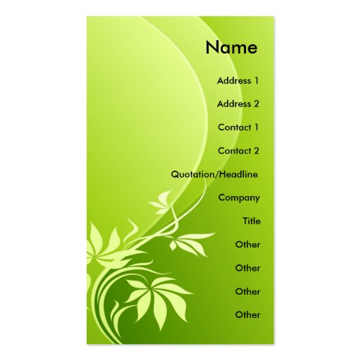 GREEN FANTASY PLANT BUSINESS CARD TEMPLATE (front side)