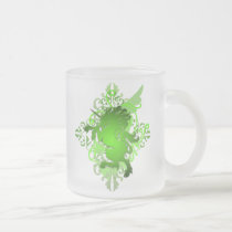 Green Fantasy Unicorn Frosted Monogram Mug