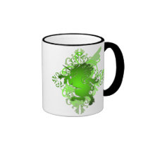 Green Fantasy Unicorn Ringer Monogram Mug