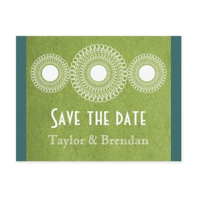 Green Far East Elegance Save the Date Postcard