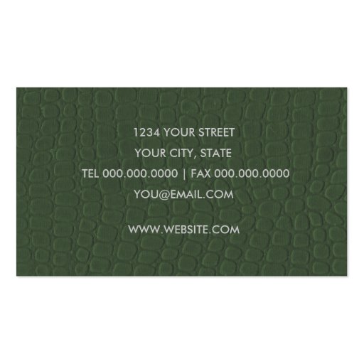 Green Faux Croc Business Card (back side)